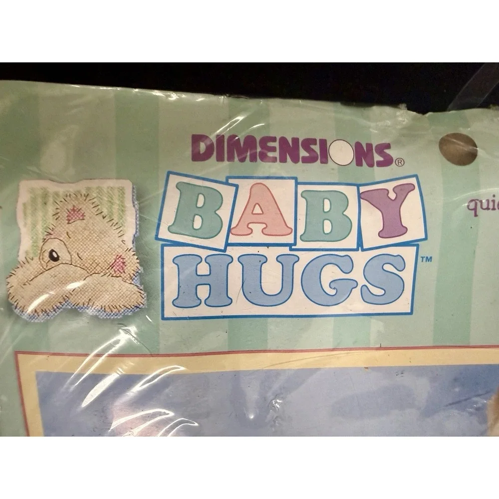 Vintage 2002 Dimensions Bear Buddy Bibs Cross Stitch Kit New Sealed Baby Gift